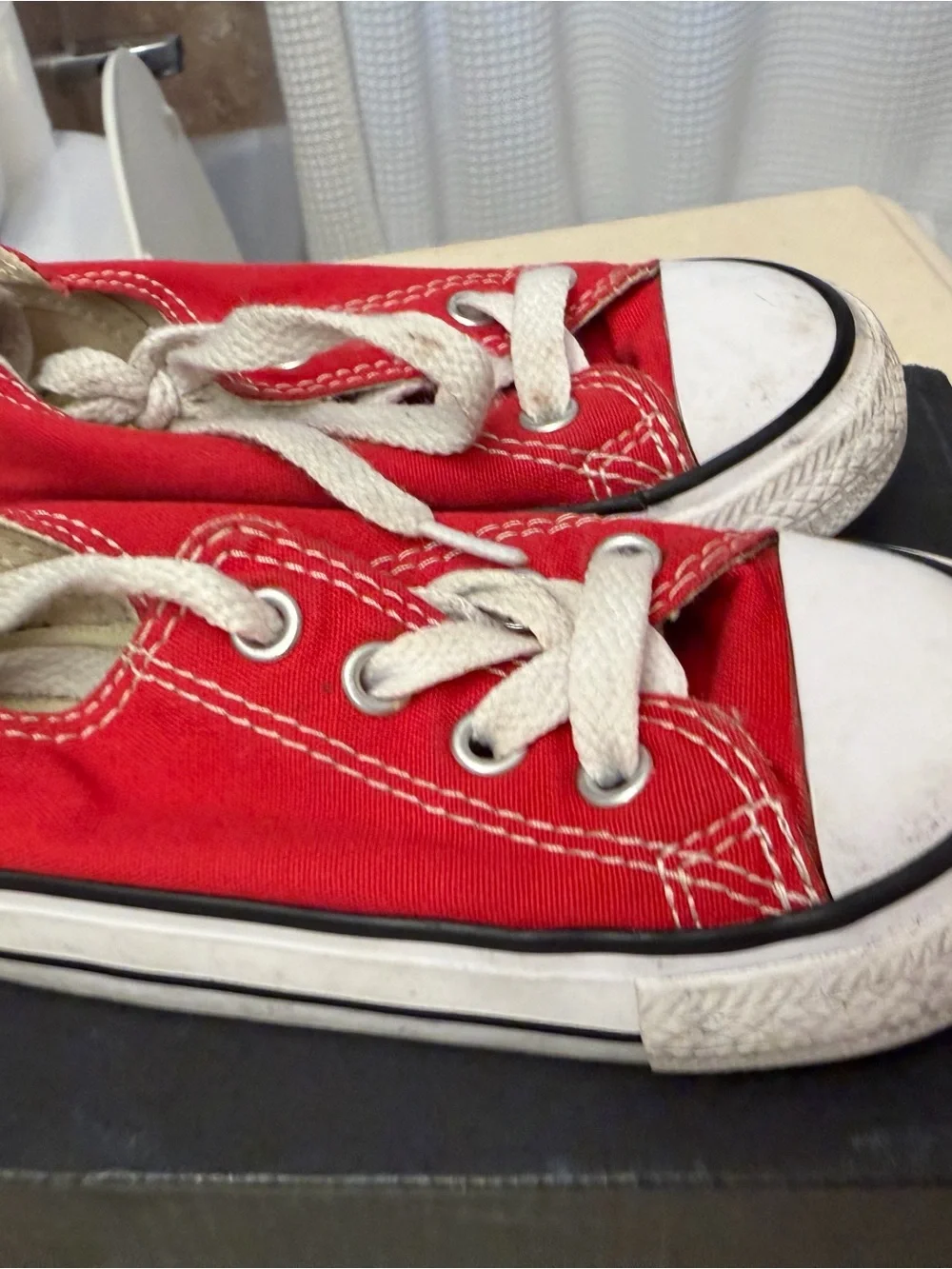 Converse Kids Red Low-Top Canvas Sneakers